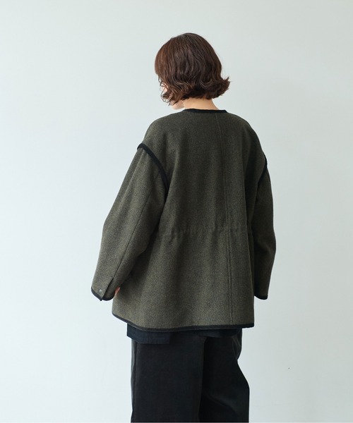 yuni(ユニ )の「△British wool micro check haoriコート(その他アウター・レディース・カーキ/ブラック・FREE)」の13枚目の写真