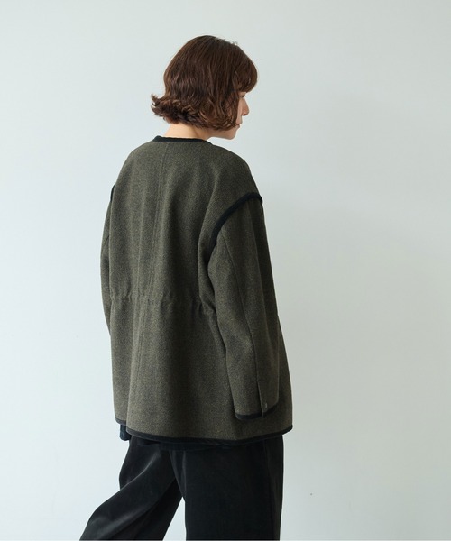yuni(ユニ )の「△British wool micro check haoriコート(その他アウター・レディース・カーキ/ブラック・FREE)」の14枚目の写真