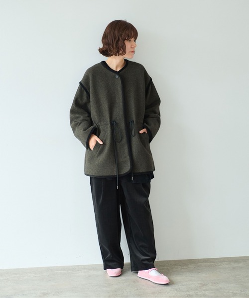 yuni(ユニ )の「△British wool micro check haoriコート(その他アウター・レディース・カーキ/ブラック・FREE)」の6枚目の写真