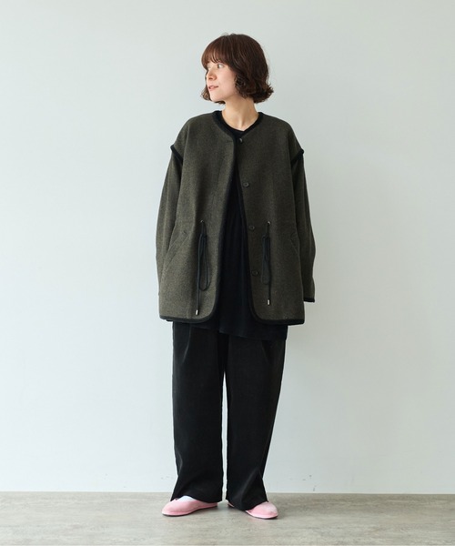 yuni(ユニ )の「△British wool micro check haoriコート(その他アウター・レディース・カーキ/ブラック・FREE)」の3枚目の写真