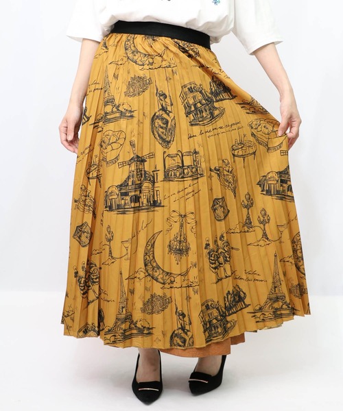 iS ScoLar（イズスカラー）の「553213：パリ・アート柄 リバーシブルプリーツスカート（スカート・レディース・ネイビー/ブラウン/ブラック・M）」の21枚目の写真
