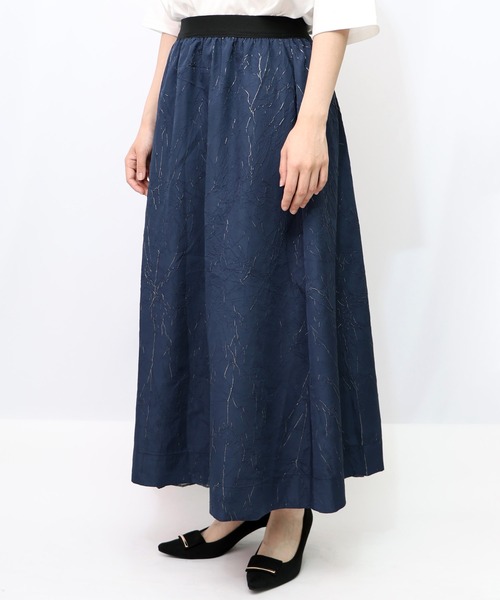 553213：パリ・アート柄 リバーシブルプリーツスカート（スカート  