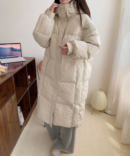 アイモハ（aimoha）/オーバーサイズロングダウンコート／ユニセックス風ビッグシルエット セール】オーバーサイズロングダウンコート／ユニセックス風ビッグ