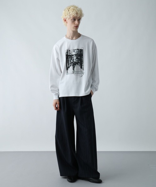 HARE（ハレ）の「ドローイングフォトカット(HARE)（Tシャツ/カットソー・メンズ・ブラック/ホワイト/グレー系その他・FREE）」の4枚目の写真