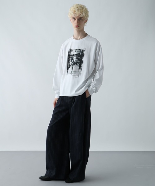 HARE（ハレ）の「ドローイングフォトカット(HARE)（Tシャツ/カットソー・メンズ・ブラック/ホワイト/グレー系その他・FREE）」の5枚目の写真