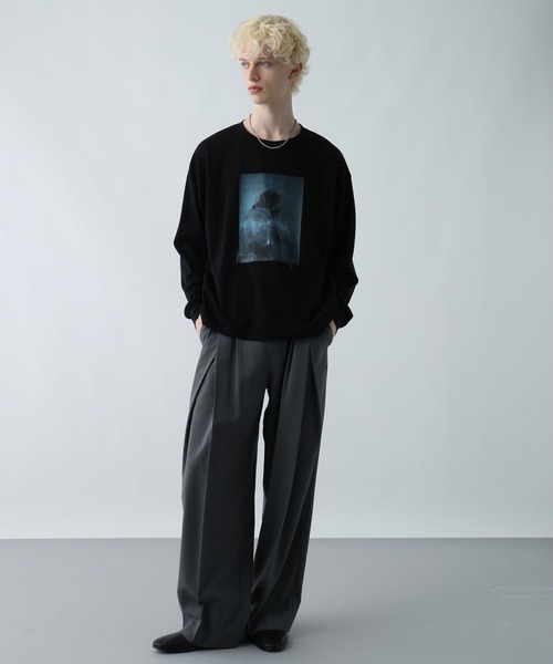 HARE（ハレ）の「ドローイングフォトカット(HARE)（Tシャツ/カットソー・メンズ・ブラック/ホワイト/グレー系その他・FREE）」の6枚目の写真