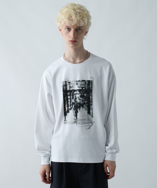 HARE（ハレ）の「ドローイングフォトカット(HARE)（Tシャツ/カットソー・メンズ・ブラック/ホワイト/グレー系その他・FREE）」の9枚目の写真