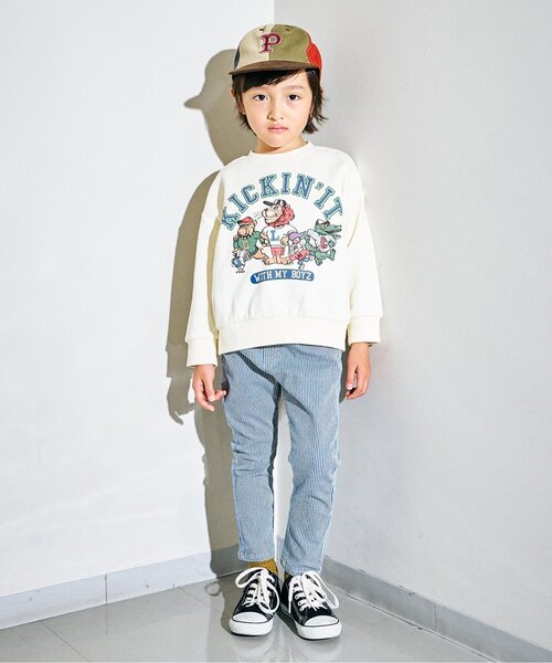 F.O.KIDS（エフオーキッズ）の「【ジュニア対応】カラバリグラフィックトレーナー（スウェット・キッズ・サックスブルー/グレー/オフホワイト/グリーン/ピンク/レインボー/ベージュ/ラベンダー/パープル/イエロー・80/90/100/110/120/130/140/150/160）」の14枚目の写真