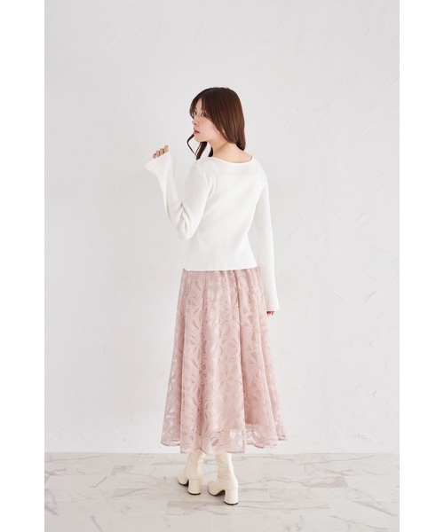 リボン刺繍シアーフレアスカート（スカート）｜tocco closet（トッコ