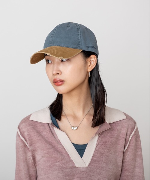 OVERRIDE(オーバーライド)の「OVERRIDE PIGMENT DAMAGE DAD CAP SGP / オーバーライド(キャップ・レディース・ブルー/ブラウン/ダークグレー/ピンク・57~59cm)」の12枚目の写真