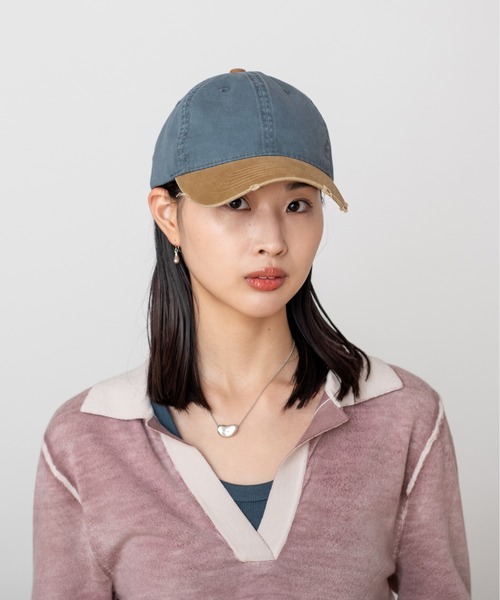 OVERRIDE(オーバーライド)の「OVERRIDE PIGMENT DAMAGE DAD CAP SGP / オーバーライド(キャップ・レディース・ブルー/ブラウン/ダークグレー/ピンク・57~59cm)」の11枚目の写真