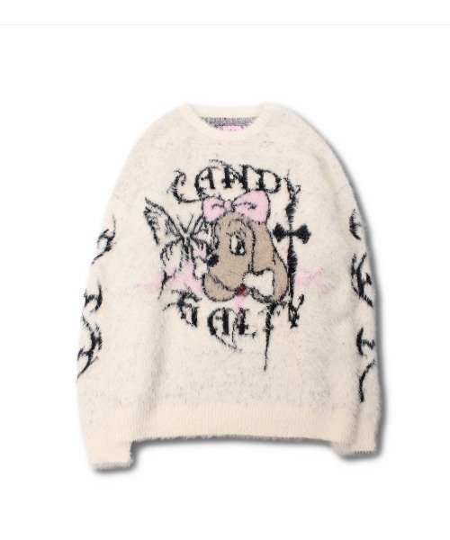 Galfy ふわふわキャンディーニット　シャギーニット GALFY（ガルフィー）の「【GALFY】ふわふわダークキャンディーニット