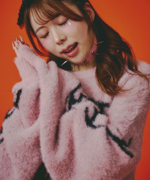 Galfy ふわふわキャンディーニット　シャギーニット GALFY（ガルフィー）の「【GALFY】ふわふわダークキャンディーニット