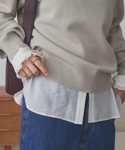 URBAN RESEARCH DOORS（アーバンリサーチドアーズ）の「フリルカラーブラウス（シャツ/ブラウス・レディース・ブラック/オフホワイト/ブラウン・MEDIUM）」の5枚目の写真