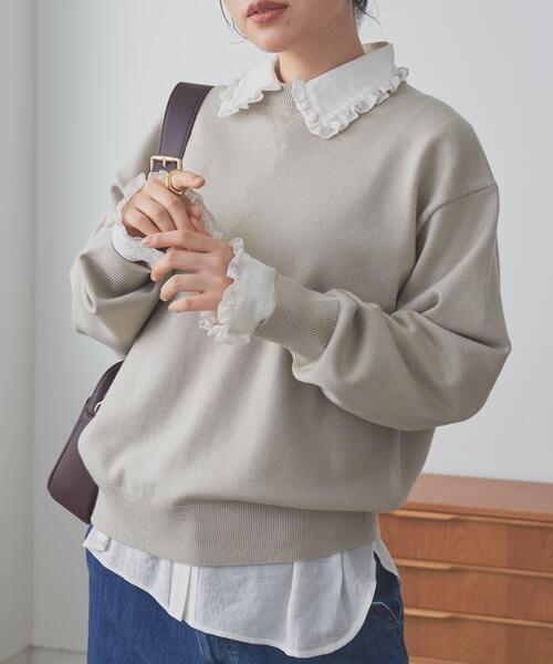 URBAN RESEARCH DOORS（アーバンリサーチドアーズ）の「フリルカラーブラウス（シャツ/ブラウス・レディース・ブラック/オフホワイト/ブラウン・MEDIUM）」の6枚目の写真