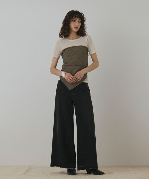 Diagram(ダイアグラム)の「ハイウエストバギ-デニム(デニムパンツ・レディース・ブラック/ブルー・36/38)」の1枚目の写真