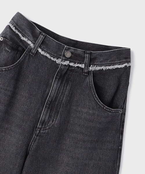 Diagram(ダイアグラム)の「ハイウエストバギ-デニム(デニムパンツ・レディース・ブラック/ブルー・36/38)」の3枚目の写真