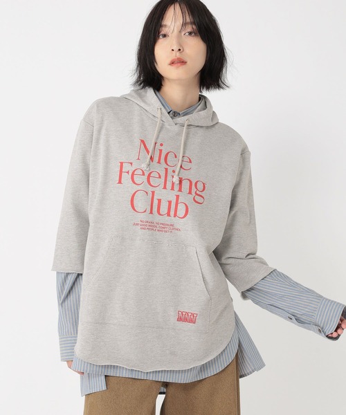 studio CLIP（スタディオクリップ）の「【daily CLIP】プリントカラーフーディー（パーカー・レディース・グレー/グリーン/ライトブルー・FREE）」の2枚目の写真