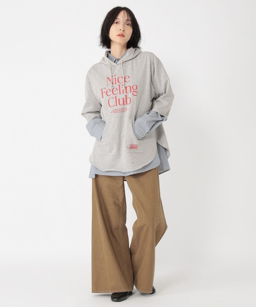 studio CLIP（スタディオクリップ）の「【daily CLIP】プリントカラーフーディー（パーカー・レディース・グレー/グリーン/ライトブルー・FREE）」の6枚目の写真