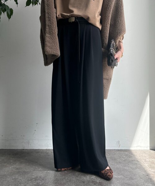 DouDou（ドゥドゥ）の「パーフェクトジャージータックパンツ（その他パンツ・レディース・ブラック/ブルー/ベージュ・36/38）」の7枚目の写真