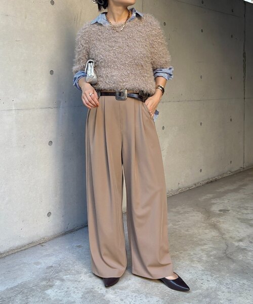 DouDou（ドゥドゥ）の「パーフェクトジャージータックパンツ（その他パンツ・レディース・ブラック/ブルー/ベージュ・36/38）」の12枚目の写真