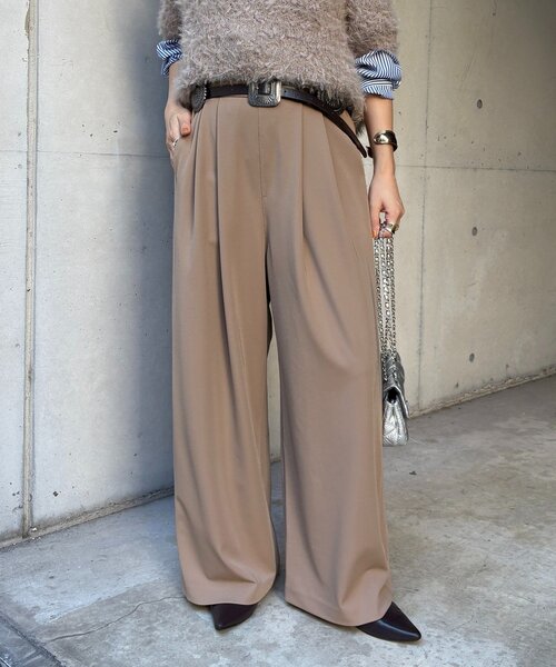 DouDou（ドゥドゥ）の「パーフェクトジャージータックパンツ（その他パンツ・レディース・ブラック/ブルー/ベージュ・36/38）」の11枚目の写真