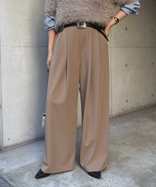 DouDou（ドゥドゥ）の「パーフェクトジャージータックパンツ（その他パンツ・レディース・ブラック/ブルー/ベージュ・36/38）」の15枚目の写真