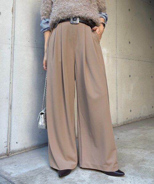 DouDou（ドゥドゥ）の「パーフェクトジャージータックパンツ（その他パンツ・レディース・ブラック/ブルー/ベージュ・36/38）」の13枚目の写真