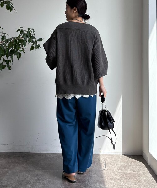 DouDou（ドゥドゥ）の「パーフェクトジャージータックパンツ（その他パンツ・レディース・ブラック/ブルー/ベージュ・36/38）」の22枚目の写真