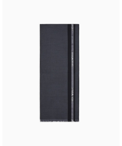 EMPORIO ARMANI（エンポリオアルマーニ）の「【エンポリオ アルマーニ】スカーフ ウール ロゴテープ（マフラー・メンズ・チャコールグレー/ダークネイビー・FREE）」の6枚目の写真