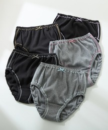 nissen（ニッセン）の「【綿と暮らす】オーガニックコットン100％リブ　縫い目が肌にあたらなくてゴムが取替できる深ばき丈ショーツ5枚組（ショーツ）」