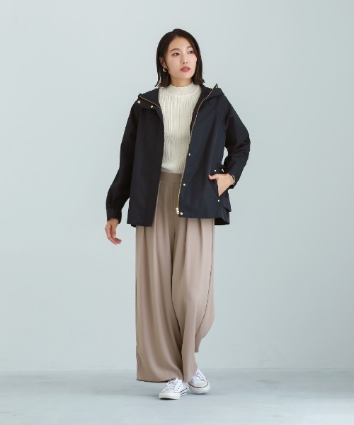 Emilyan（エミリアン）の「【Nano-Tex加工】クリアツイル・ティアードフリルパーカー（その他アウター・レディース・ネイビー/キャメル・M）」の8枚目の写真