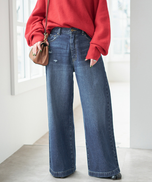 Spick & Span（スピックアンドスパン）の「《追加3》 5 1/2 BAGGY DENIM（デニムパンツ・レディース・ブルー系その他/サックスブルー・26/27/28/29）」の2枚目の写真