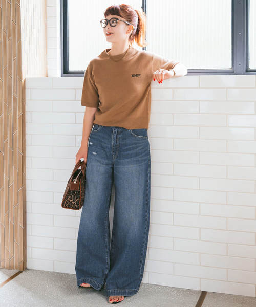 Spick & Span（スピックアンドスパン）の「《追加3》 5 1/2 BAGGY DENIM（デニムパンツ・レディース・ブルー系その他/サックスブルー・26/27/28/29）」の6枚目の写真