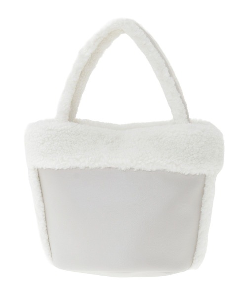 earth music&ecology（アースミュージックアンドエコロジー）の「ムートン風ボアバッグ（ハンドバッグ・レディース・ブラウン/ライトグレー・FREE）」の5枚目の写真