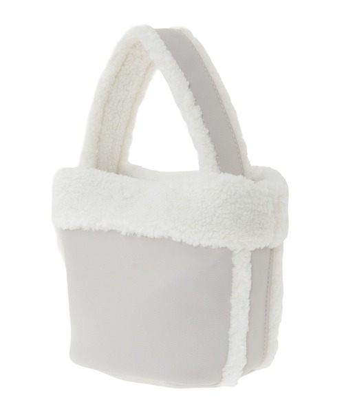 earth music&ecology（アースミュージックアンドエコロジー）の「ムートン風ボアバッグ（ハンドバッグ・レディース・ブラウン/ライトグレー・FREE）」の9枚目の写真