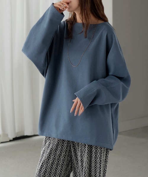 HUG.U(ハグユー)の「華奢見えきれいめロンT(Tシャツ/カットソー・レディース・ブラック/ライトブルー/ライトグレー/ライトオリーブ/レッド/ホワイト/ベージュ/ダークグレー/ネイビー・FREE)」の7枚目の写真