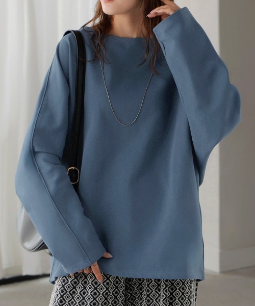 HUG.U(ハグユー)の「華奢見えきれいめロンT(Tシャツ/カットソー・レディース・ブラック/ライトブルー/ライトグレー/ライトオリーブ/レッド/ホワイト/ベージュ/ダークグレー/ネイビー・FREE)」の17枚目の写真