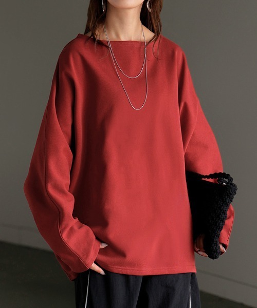 HUG.U(ハグユー)の「華奢見えきれいめロンT(Tシャツ/カットソー・レディース・ブラック/ライトブルー/ライトグレー/ライトオリーブ/レッド/ホワイト/ベージュ/ダークグレー/ネイビー・FREE)」の11枚目の写真
