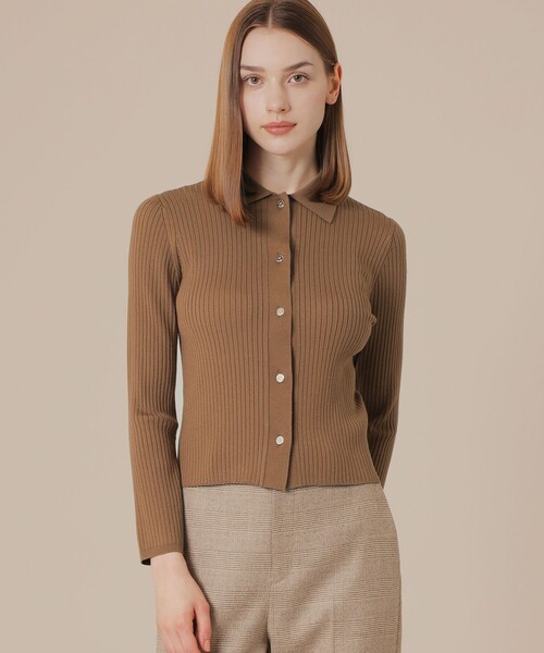 セール】クリアーニット衿付きカーディガン（カーディガン/ボレロ