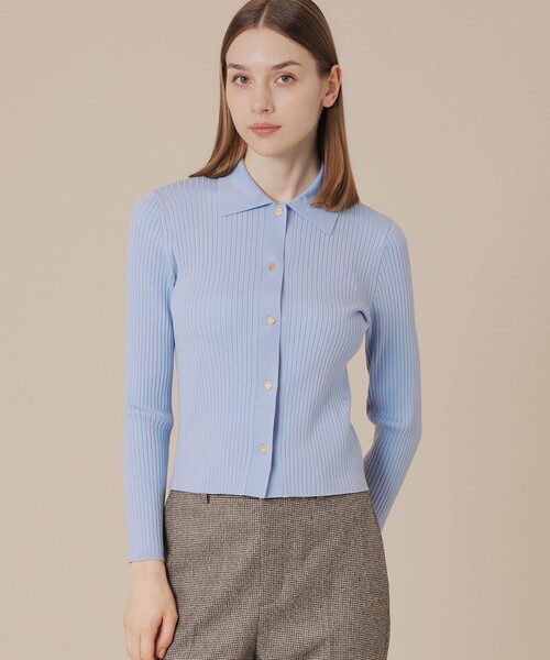 MACKINTOSH LONDON（マッキントッシュ ロンドン）の「クリアーニット衿付きカーディガン（カーディガン/ボレロ・レディース・ブラック/ブルー系その他2/ブラウン/グリーン/オレンジ・38/40）」の4枚目の写真