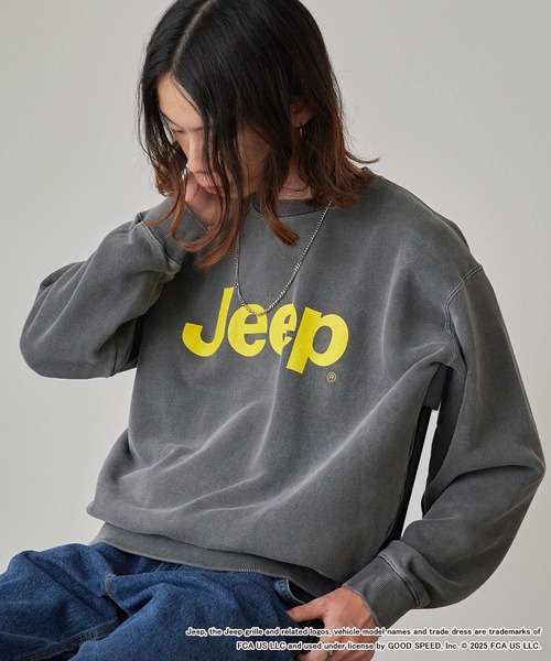 GOOD ROCK SPEED(グッドロックスピード)の「GOOD ROCK SPEED/グッドロックスピード ジープ デザインロゴ ウォッシュ加工クルーネックスウェット(スウェット・レディース・ブラウン/チャコール・M/L/XL)」の5枚目の写真