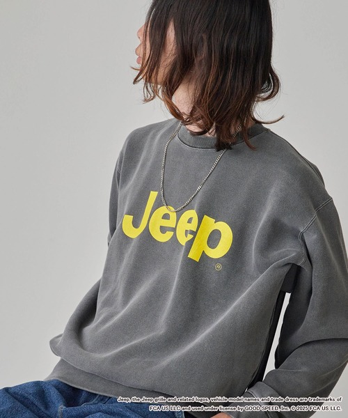 GOOD ROCK SPEED(グッドロックスピード)の「GOOD ROCK SPEED/グッドロックスピード ジープ デザインロゴ ウォッシュ加工クルーネックスウェット(スウェット・レディース・ブラウン/チャコール・M/L/XL)」の9枚目の写真