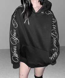 me+em select(ミームセレクト)の【 2color 】レタリングロゴ刺繍オーバースウェットパーカー /lettering logo embroidery over sweat hoodie(パーカー)