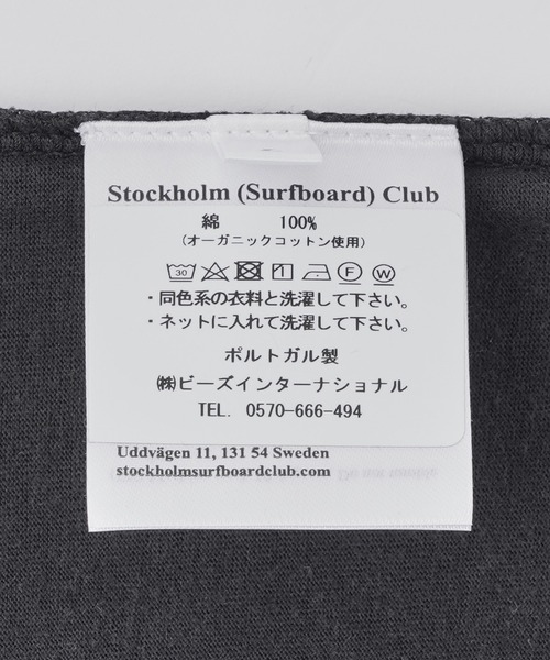 Stockholm Surfboard Club(ストックホルムサーフボードクラブ)の「STOCKHOLM SURFBORD CLUB Box Tee Sign U1000175(Tシャツ/カットソー・メンズ・ピンク/ブラック・M/L/XL)」の9枚目の写真