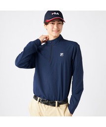 FILA GOLF フィラゴルフ ゴルフウェア ワンポイント ロゴ 刺繍 ドライ UVカット ハーフZIP 長袖シャツ