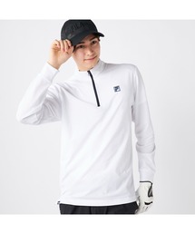 FILA GOLF フィラゴルフ ゴルフウェア ワンポイント ロゴ 刺繍 ドライ UVカット ハーフZIP 長袖シャツ