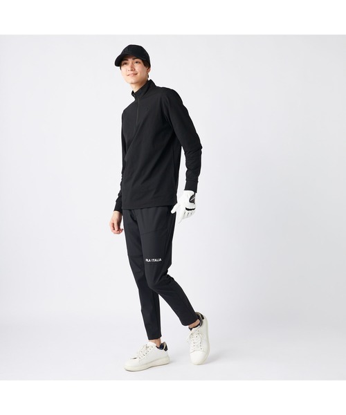 FILA GOLF（フィラゴルフ ）の「FILA GOLF フィラゴルフ ゴルフウェア  ワンポイント ロゴ 刺繍 ドライ UVカット ハーフZIP 長袖シャツ（Tシャツ/カットソー・メンズ・ネイビー/ホワイト/ブラック・M/3L/L/LL）」の10枚目の写真