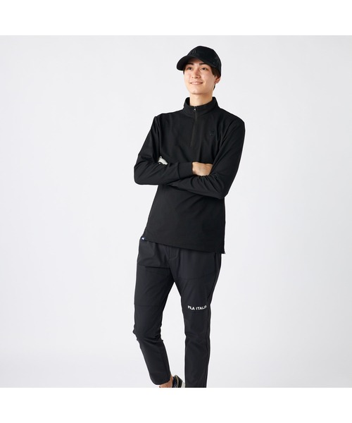 FILA GOLF（フィラゴルフ ）の「FILA GOLF フィラゴルフ ゴルフウェア  ワンポイント ロゴ 刺繍 ドライ UVカット ハーフZIP 長袖シャツ（Tシャツ/カットソー・メンズ・ネイビー/ホワイト/ブラック・M/3L/L/LL）」の12枚目の写真