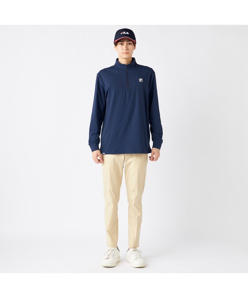 FILA GOLF（フィラゴルフ ）の「FILA GOLF フィラゴルフ ゴルフウェア  ワンポイント ロゴ 刺繍 ドライ UVカット ハーフZIP 長袖シャツ（Tシャツ/カットソー・メンズ・ネイビー/ホワイト/ブラック・M/3L/L/LL）」の20枚目の写真